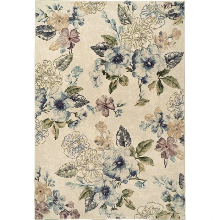 Dynamic Rugs ECLIPSE Cream/Blue 63322 3ft. 11in. x 5ft. 7in. Rect. Rug