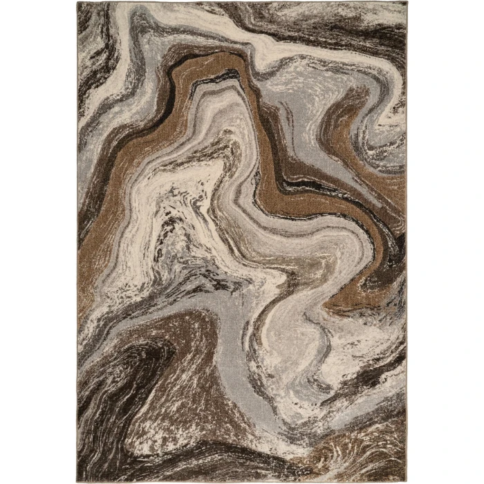 Dynamic Rugs ECLIPSE Cream/Mocha 63436 6ft. 7in. x 9ft. 6in. Rect. Rug