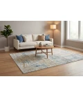 Dynamic Rugs EDEN Cream/Beige/Blue 10941 6ft. 7in. x 9ft. 6in. Rect. Rug