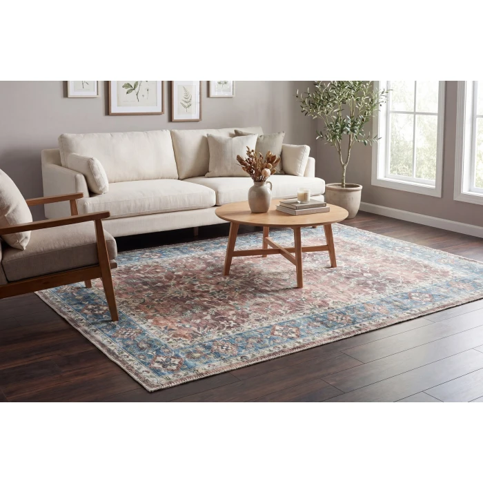 Dynamic Rugs ELISE Red/Blue/Beige 6301 2ft. 6in. x 7ft. 6in. Rect. Rug