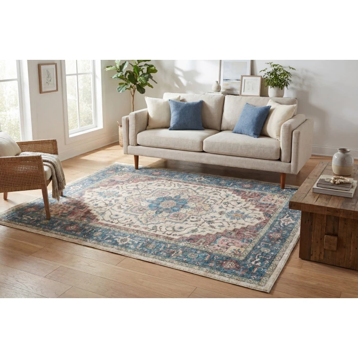 Dynamic Rugs ELISE Red/Blue/Beige 6302 2ft. 6in. x 7ft. 6in. Rect. Rug