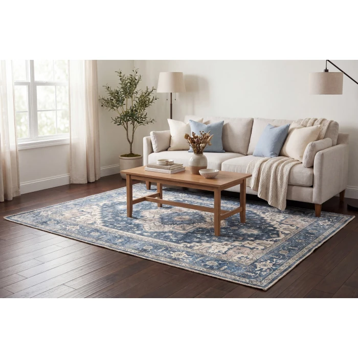 Dynamic Rugs ELISE Navy/Ivory 6302 2ft. 6in. x 7ft. 6in. Rect. Rug