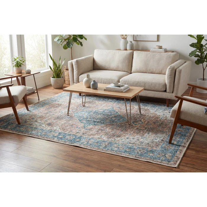 Dynamic Rugs ELISE Red/Blue/Beige 6305 3ft. x 5ft. Rect. Rug