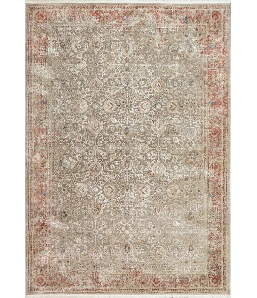 Dynamic Rugs ELLA Taupe/Ivory/Red 3981 2ft. x 3ft. 11in. Rect. Rug