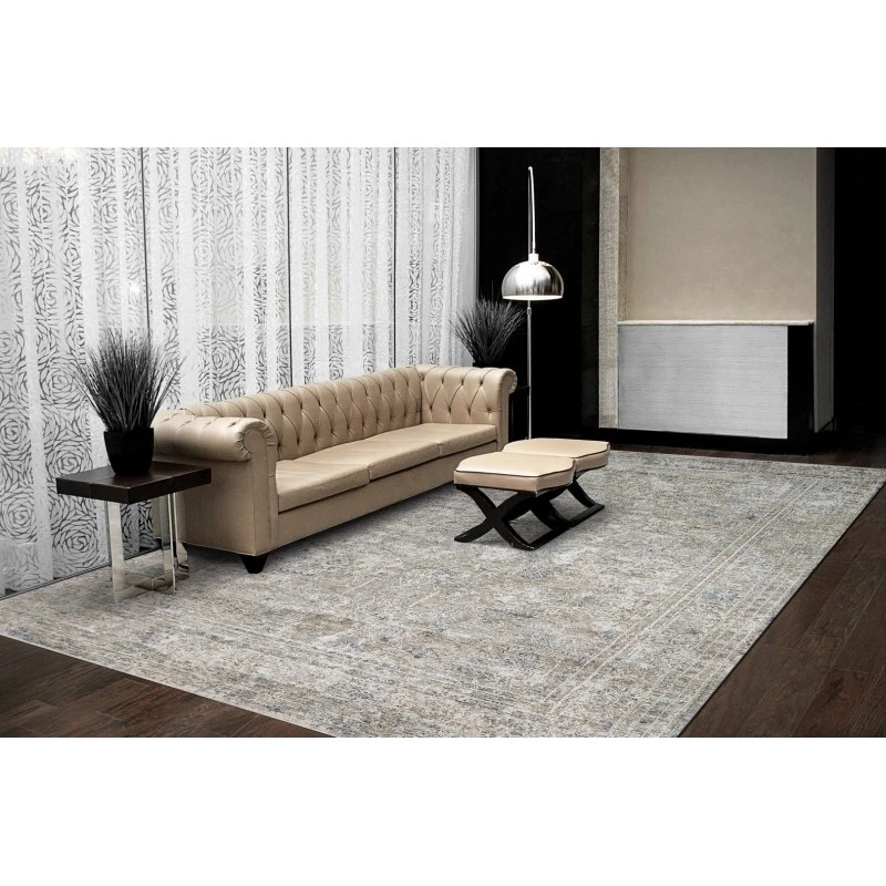 Dynamic Rugs FLARE Beige/Ivory/Blue 14741 5ft. 3in. x 7ft. 7in. Rect. Rug