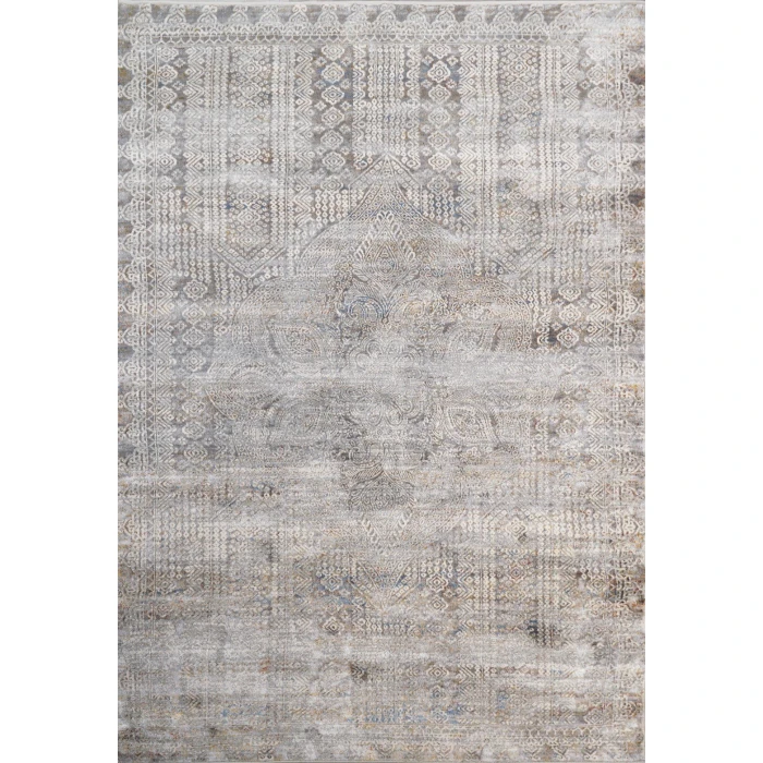 Dynamic Rugs GOLD Grey/Ivory/Navy 1361 5ft. 3in. x 7ft. 7in. Rect. Rug