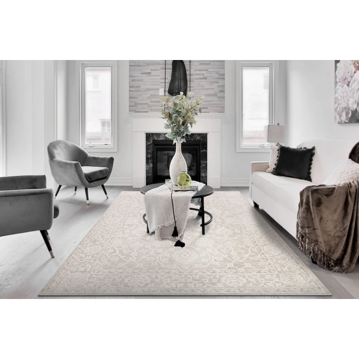 Dynamic Rugs HAMILTON Cream 10600 5ft. 3in. x 7ft. 5in. Rect. Rug