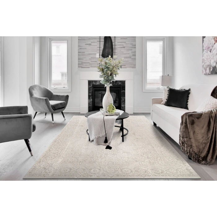 Dynamic Rugs HAMILTON Cream 10601 5ft. 3in. x 7ft. 5in. Rect. Rug