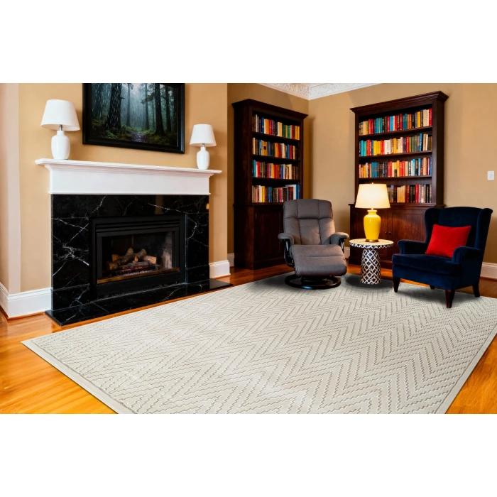 Dynamic Rugs HARMONY Ivory/Grey 59019 5ft. 3in. x 7ft. 7in. Rect. Rug