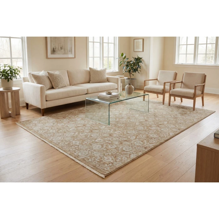 Dynamic Rugs HUDSON Gold/Cream 1480 7ft. 10in. x 10ft. 10in. Rect. Rug