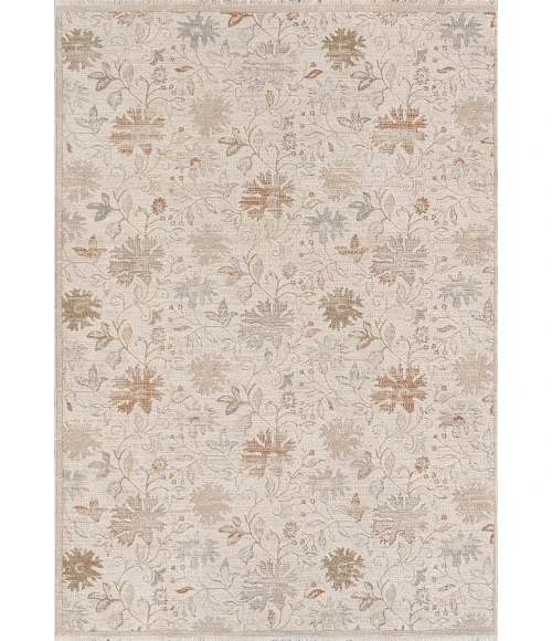 Dynamic Rugs IRVING Cream/Beige/Rust 15553 6ft. 7in. x 9ft. 10in. Rect. Rug
