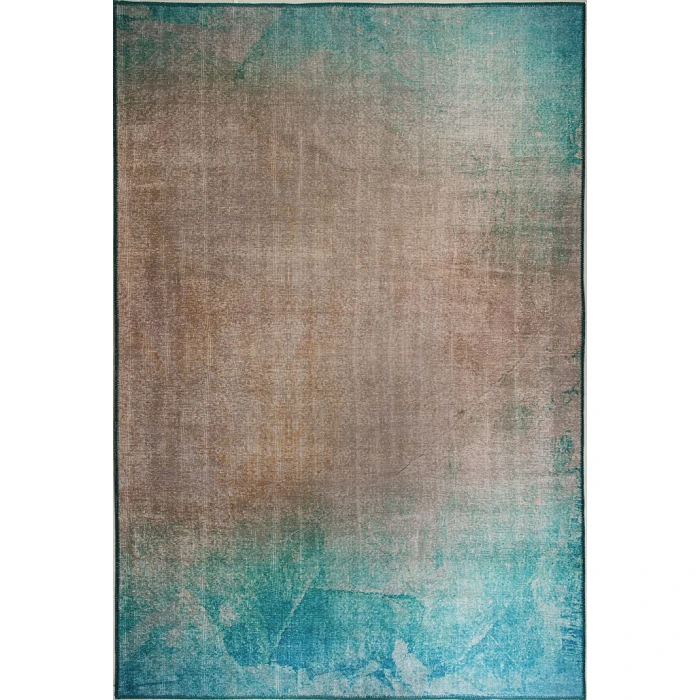 Dynamic Rugs ILLUSION Turquoise/Beige 8874 5ft. 3in. x 7ft. 7in. Rect. Rug