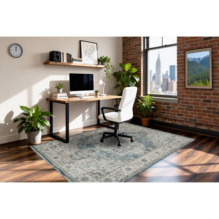 Dynamic Rugs JUNO Light Blue/Cream 6882 3ft. 11in. x 5ft. 7in. Rect. Rug