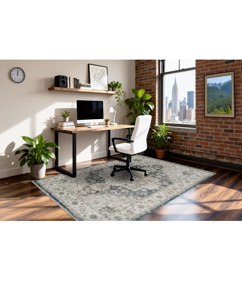 Dynamic Rugs JUNO Dark Blue/Cream 6882 5ft. 3in. x 7ft. 7in. Rect. Rug