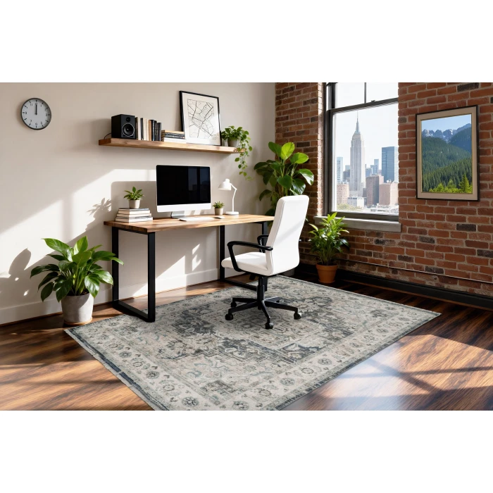 Dynamic Rugs JUNO Dark Blue/Cream 6882 7ft. 10in. x 10in. Rect. Rug