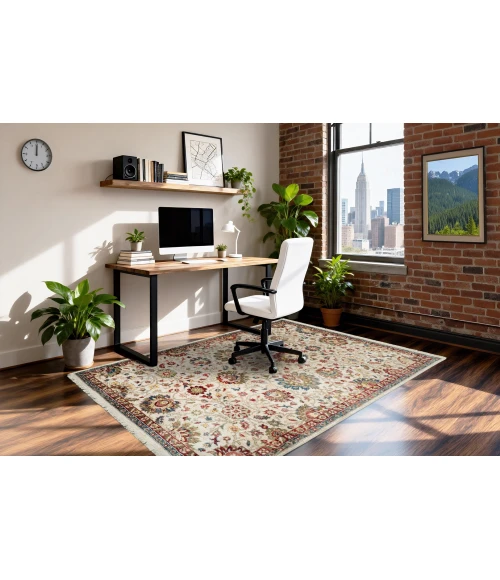 Dynamic Rugs JUNO Ivory/Red 6883 5ft. 3in. x 7ft. 7in. Rect. Rug
