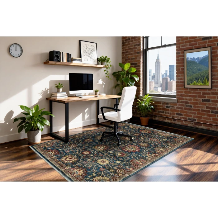 Dynamic Rugs JUNO Navy 6883 6ft. 7in. x 9ft. 2in. Rect. Rug