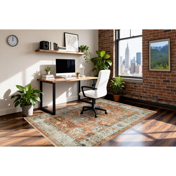 Dynamic Rugs JUNO Rust/Ivory/Multi 6885 5ft. 3in. x 7ft. 7in. Rect. Rug
