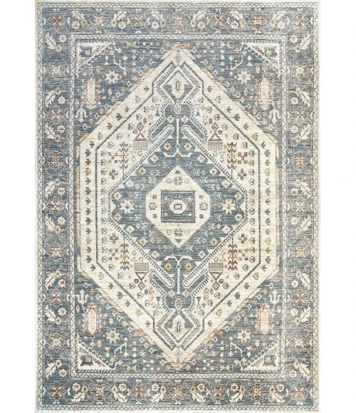 Dynamic Rugs JUPITER Navy/Multi 3105 5ft. 3in. Round Rug