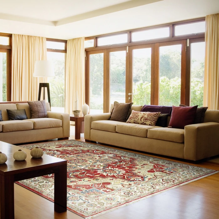 Dynamic Rugs JUNO Ivory/Red 6882 6ft. 7in. x 9ft. 2in. Rect. Rug