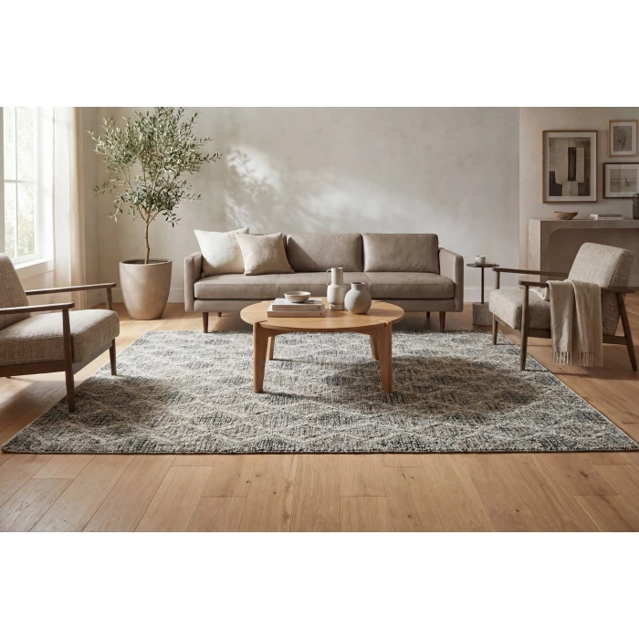 Dynamic Rugs LEON Grey/Beige 13605 5ft. 3in. x 7ft. 6in. Rect. Rug