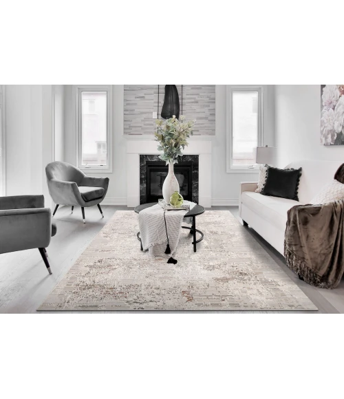 Dynamic Rugs MARINA White/Rose 8051 5ft. 3in. x 7ft. Rect. Rug