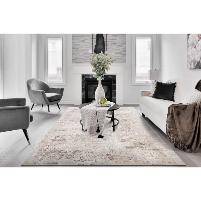 Dynamic Rugs MARINA White/Rose 8051 5ft. 3in. x 7ft. Rect. Rug