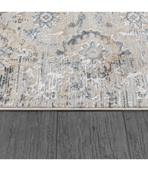 Dynamic Rugs MARINA White/Grey 8057 5ft. 3in. x 7ft. Rect. Rug