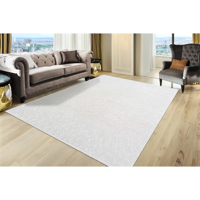 Dynamic Rugs MASAI White 14024 7ft. 10in. x 10ft. 10in. Rect. Rug