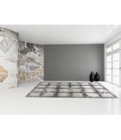 Dynamic Rugs MEHARI Black/White 23095 7ft. 10in. x 10ft. 10in. Rect. Rug