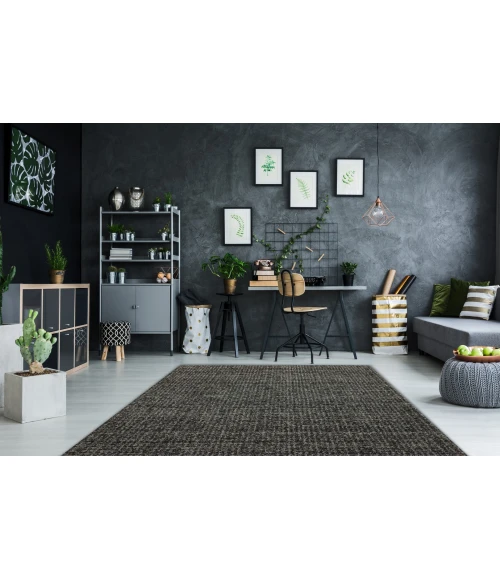 Dynamic Rugs MEHARI Dark Grey/Ivory 23160 2ft. x 3ft. 11in. Rect. Rug