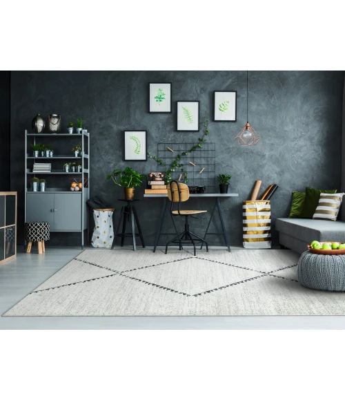 Dynamic Rugs MEHARI Ivory/Grey 23229 7ft. 10in. x 10ft. 10in. Rect. Rug