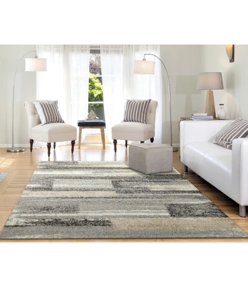 Dynamic Rugs MEHARI Grey/Charcoal 23258 5ft. 3in. x 7ft. 7in. Rect. Rug
