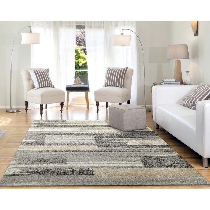Dynamic Rugs MEHARI Grey/Charcoal 23258 7ft. 10in. x 10ft. 10in. Rect. Rug