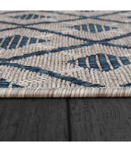 Dynamic Rugs MELISSA Grey/Blue 4232 2ft. 2in. x 7ft. 3in. Rect. Rug