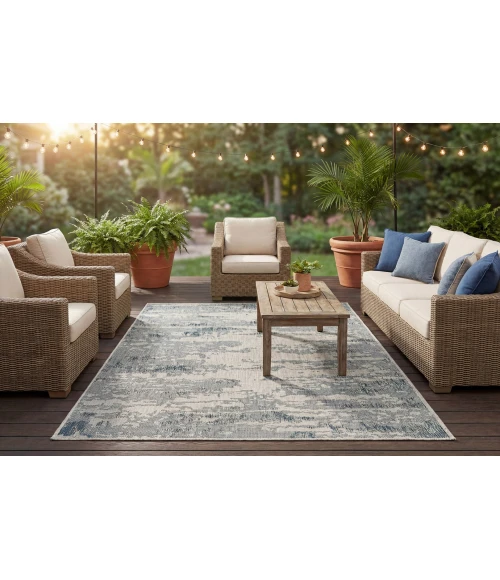 Dynamic Rugs MELISSA Grey/Blue 4234 2ft. 2in. x 7ft. 3in. Rect. Rug