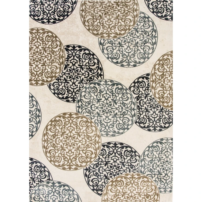 Dynamic Rugs MELODY Ivory 985014 5ft. 3in. x 7ft. 7in. Rect. Rug