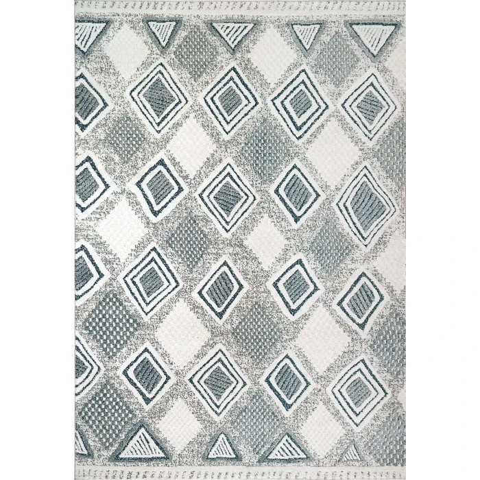 Dynamic Rugs MYTH Cream/Blue/Light Grey 7295 5ft. 3in. x 7ft. 7in. Rect. Rug