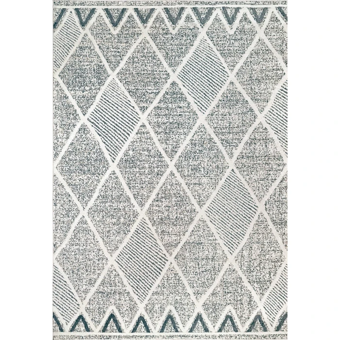 Dynamic Rugs MYTH Cream/Blue/Light Grey 7297 5ft. 3in. x 7ft. 7in. Rect. Rug