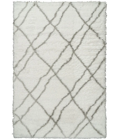 Dynamic Rugs NORDIC White/Silver 7431 7ft. 5in. x 10ft. 6in. Rect. Rug