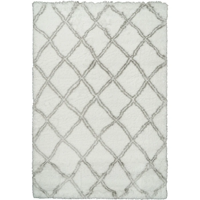 Dynamic Rugs NORDIC White/Silver 7432 7ft. 5in. x 10ft. 6in. Rect. Rug