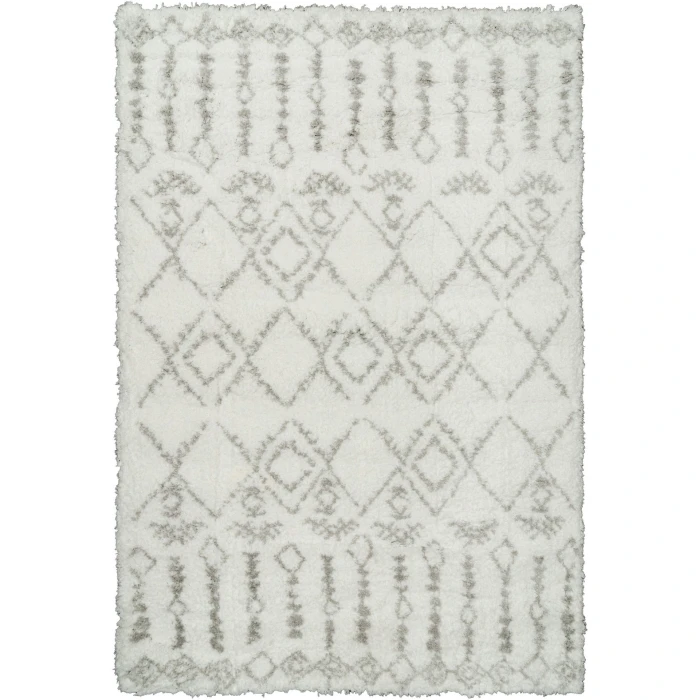 Dynamic Rugs NORDIC White/Silver 7433 2ft. 7in. x 5in. Rect. Rug