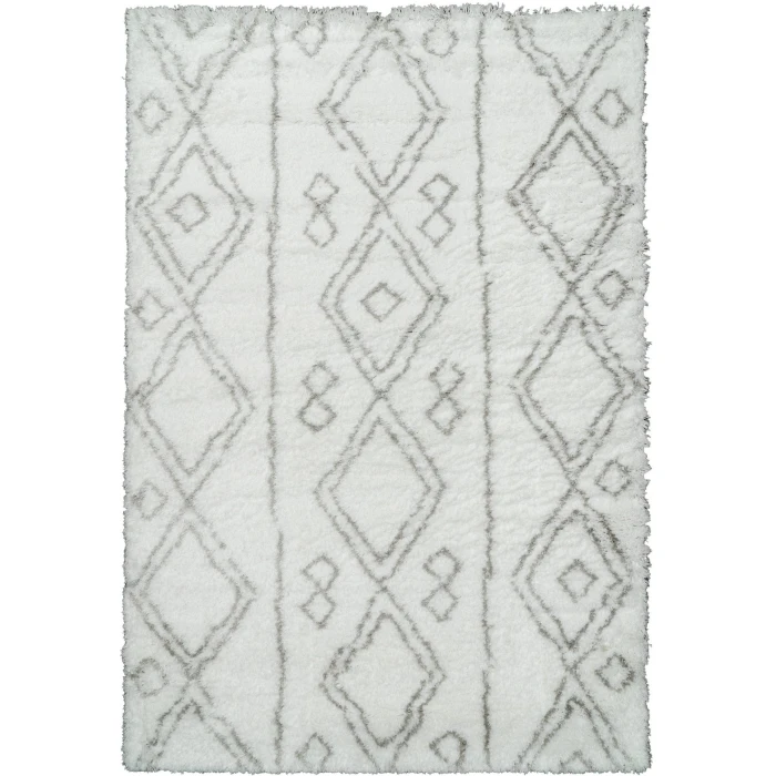 Dynamic Rugs NORDIC Silver/White 7434 5ft. 1in. x 7ft. 2in. Rect. Rug