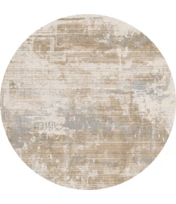 Dynamic Rugs OBSESSION Cream/Beige/Blue 9533 5ft. 2in. Round Rug
