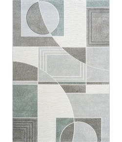 Dynamic Rugs POLARIS Ivory/Grey/Teal 46012 7ft. 10in. x 10ft. 10in. Rect. Rug