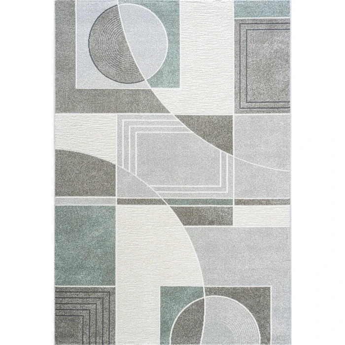 Dynamic Rugs POLARIS Ivory/Grey/Teal 46012 2ft. x 3ft. 11in. Rect. Rug