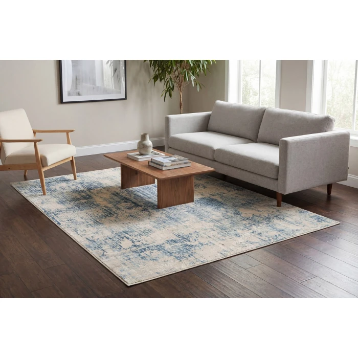 Dynamic Rugs QUARTZ Blue 27035 2ft. 2in. x 7ft. 7in. Rect. Rug
