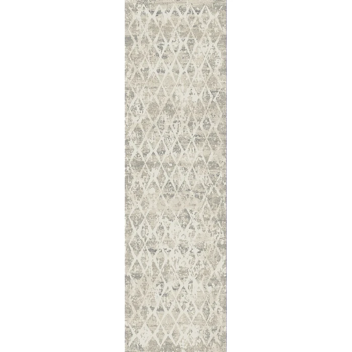 Dynamic Rugs QUARTZ Ivory/Silver 27039 2ft. 2in. x 7ft. 7in. Rect. Rug