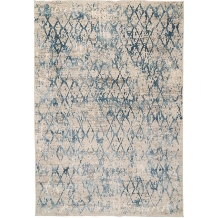Dynamic Rugs QUARTZ Ivory/Blue 27039 2ft. x 3ft. 11in. Rect. Rug
