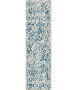 Dynamic Rugs QUARTZ Ivory/Blue 27039 2ft. 2in. x 7ft. 7in. Rect. Rug